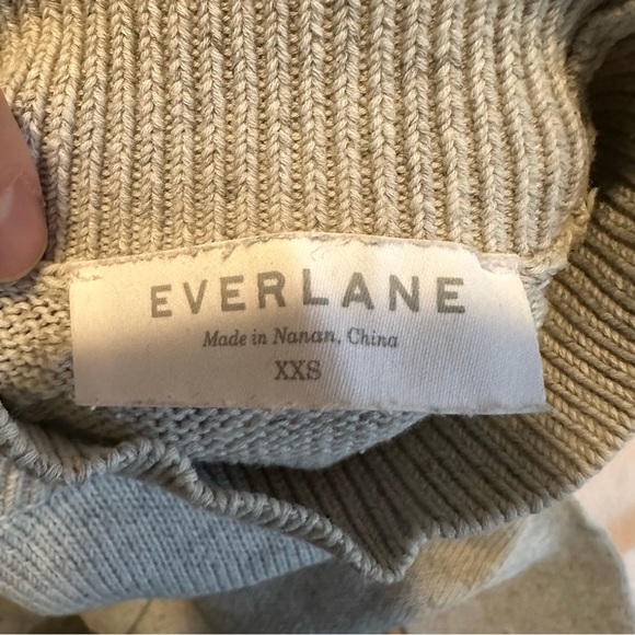 Everlane cotton mock neck crop sweater in heather gray, size xxs - Picture 5 of 5